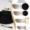 Smarty Had A Party Black Vintage Rim Round Disposable Plastic Wedding Value Set, 720PK 860BVS120 - alternate 2